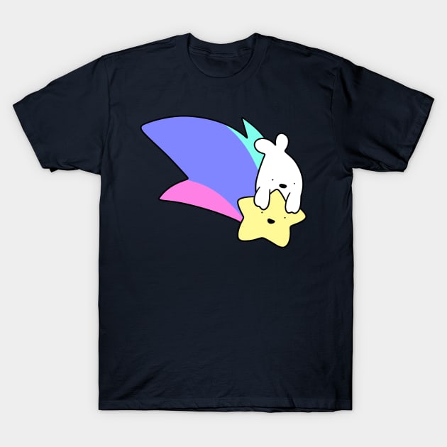 Rainbow Shooting Star Harp Seal T-Shirt by saradaboru